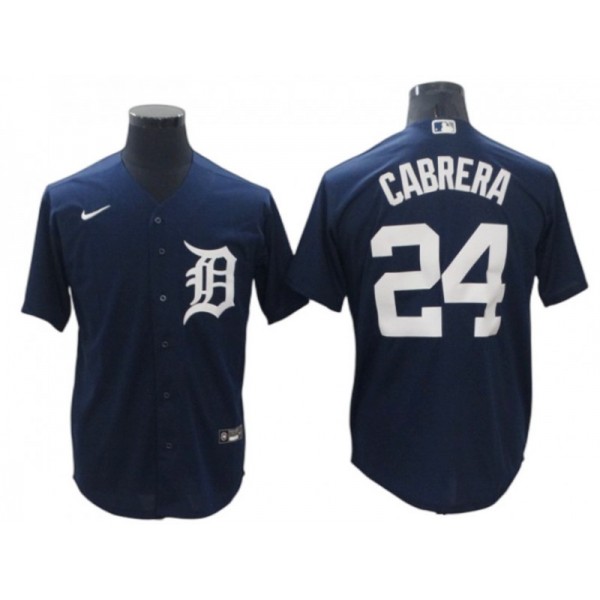 Detroit Tigers #24 Miguel Cabrera Navy Alternate Cool Base Jersey