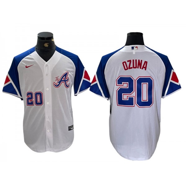 Atlanta Braves #20 Marcell Ozuna White 2023 City Connect Jersey