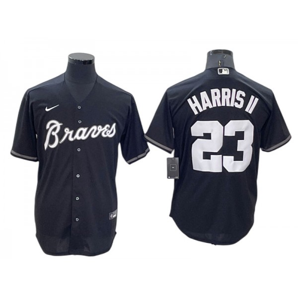 Atlanta Braves #23 Michael Harris II Black Cool Base Jersey