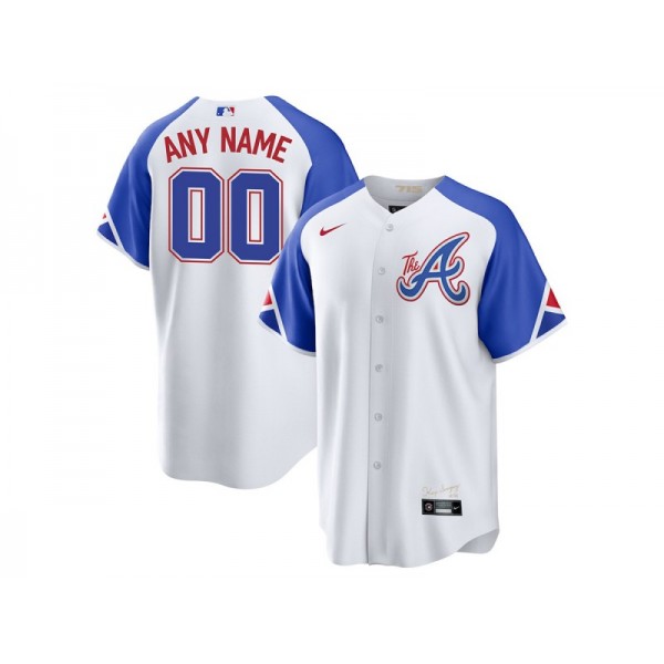 Atlanta Braves #00 White 2023 City Connect Custom Jersey