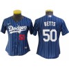 Los Angeles Dodgers #50 Mookie Betts Blue Pinstripe Cool Base Jersey