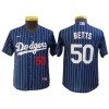 Los Angeles Dodgers #50 Mookie Betts Blue Pinstripe Cool Base Jersey