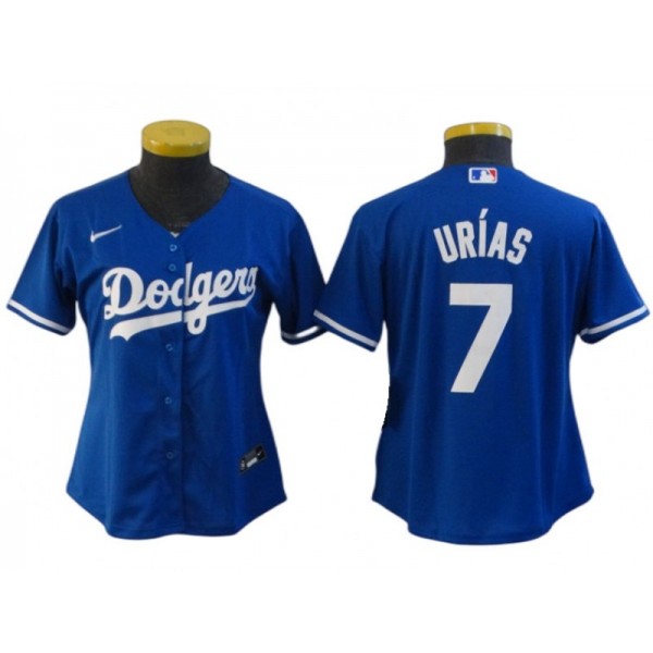 Los Angeles Dodgers #7 Julio Urias Women's Royal Blue Cool Base Jersey