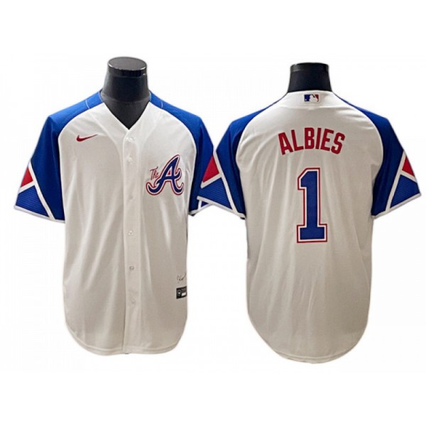 Atlanta Braves #1 Ozzie Albies White 2023 City Connect Jersey