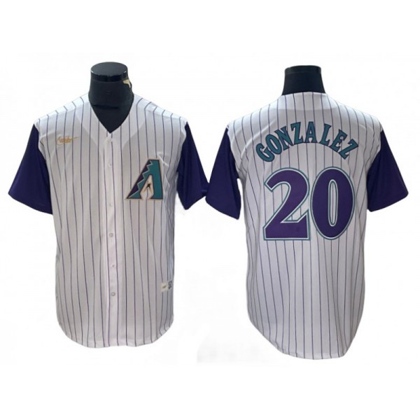 Arizona Diamondbacks #20 Luis Gonzalez White Cooperstown Collection Jersey