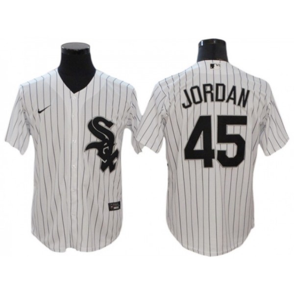 Chicago White Sox #45 Michael Jordan White Home Cool Base Jersey