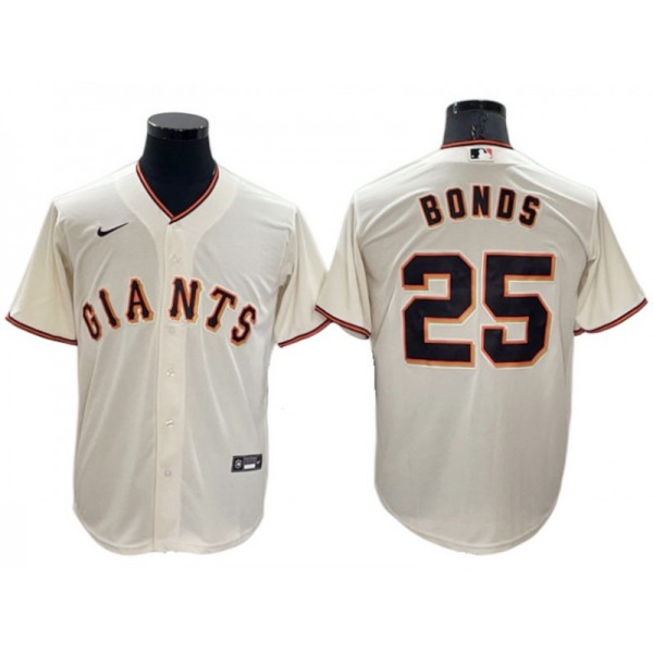 San Francisco Giants #25 Barry Bonds Cream Home Cool Base Jersey