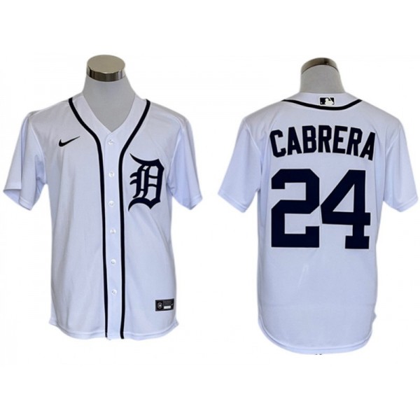 Detroit Tigers #24 Miguel Cabrera White Home Cool Base Jersey