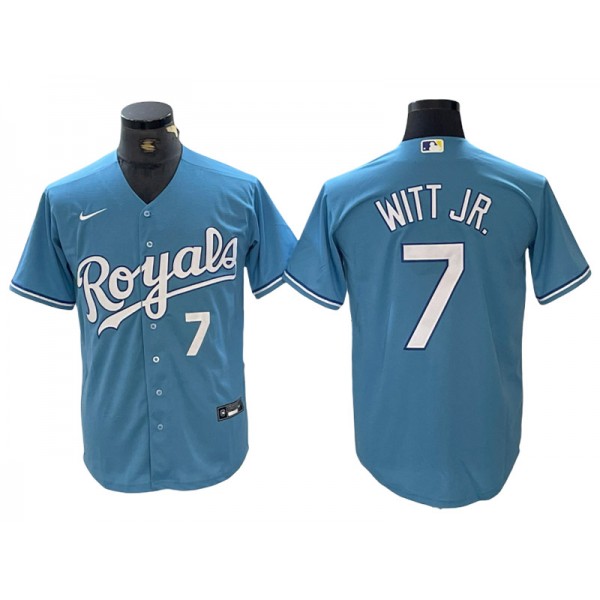 Kansas City Royals #7 Bobby Witt Jr. Light Blue Limited Jersey