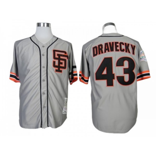 San Francisco Giants #43 Dave Dravecky Gray Throwback Jersey