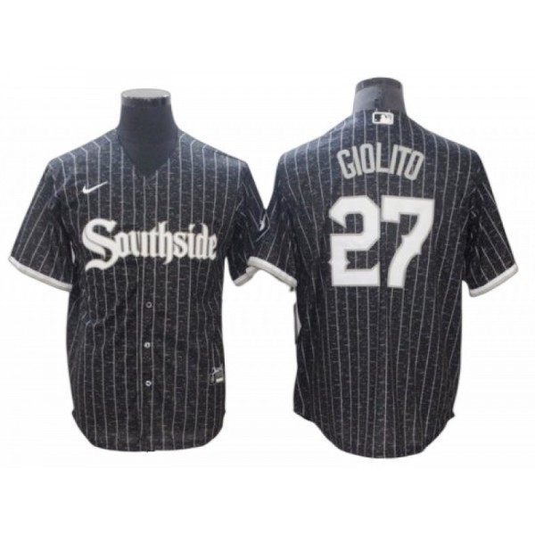 Chicago White Sox #27 Lucas Giolito Black City Connect Cool Base Jersey