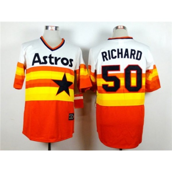 Houston Astros #50 J.R. Richard Orange Cooperstown Collection Throwback Jersey