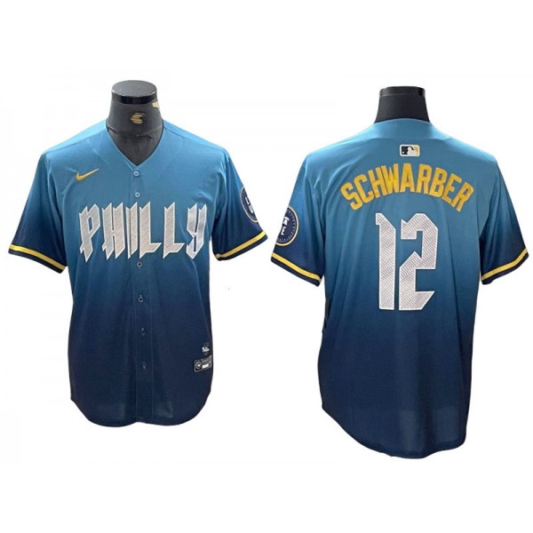 Philadelphia Phillies #12 Kyle Schwarber Blue 2024 City Connect Limited Jersey