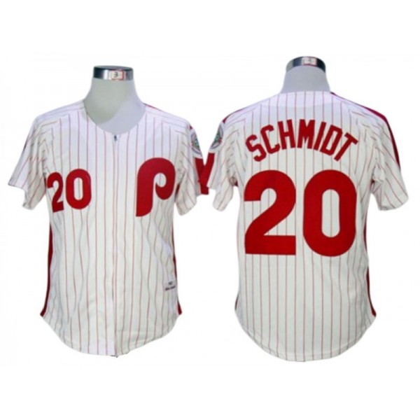 Philadelphia Phillies #20 Mike Schmidt White 1983 Throwback  Jersey