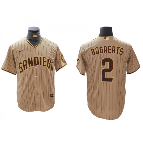 San Diego Padres #2 Xander Bogaerts Gray Pinstripe Cool Base Jersey