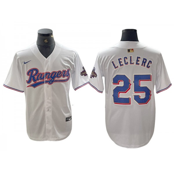 Texas Rangers #25 José Leclerc White 2024 Gold Collection Limited Jersey