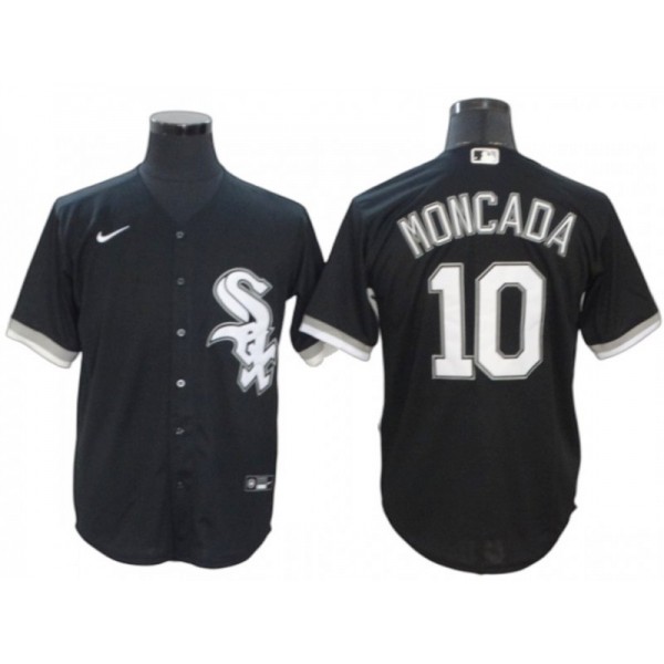 Chicago White Sox #10 Yoan Moncada Black Alternate Cool Base Jersey