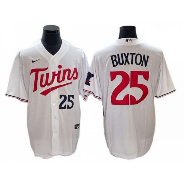 Minnesota Twins #25 Byron Buxton White Home Cool Base Jersey