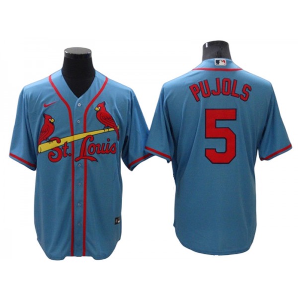 St. Louis Cardinals #5 Albert Pujols Blue Alternate Cool Base Jersey