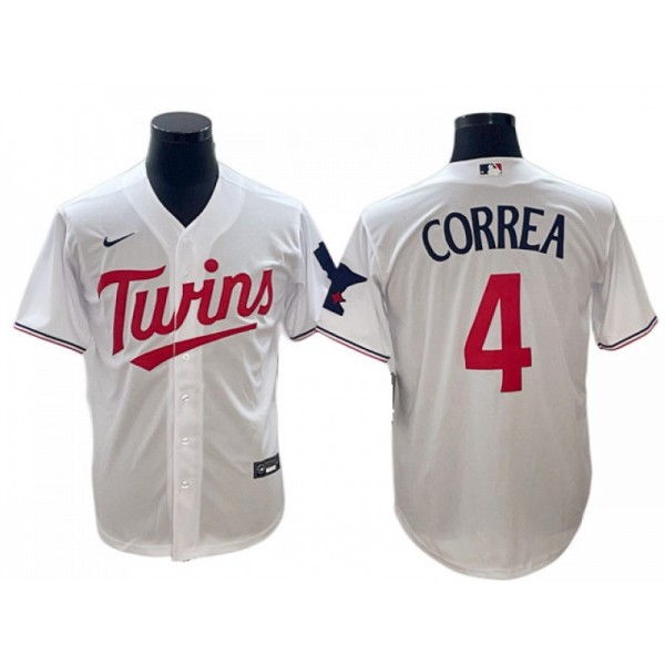 Minnesota Twins #4 Carlos Correa White Home Cool Base Jersey