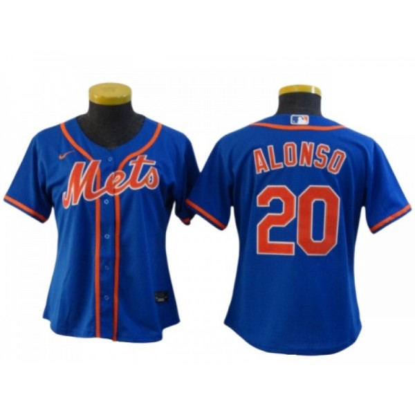 New York Mets #20 Pete Alonso Women's Royal/Orange Cool Base Jersey