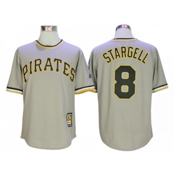 Pittsburgh Pirates #8 Willie Stargell Gray Cooperstown Collection Throwback Jersey