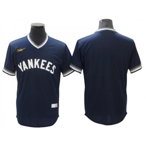 New York Yankees Blank Navy Cooperstown Collection Cool Base Jersey