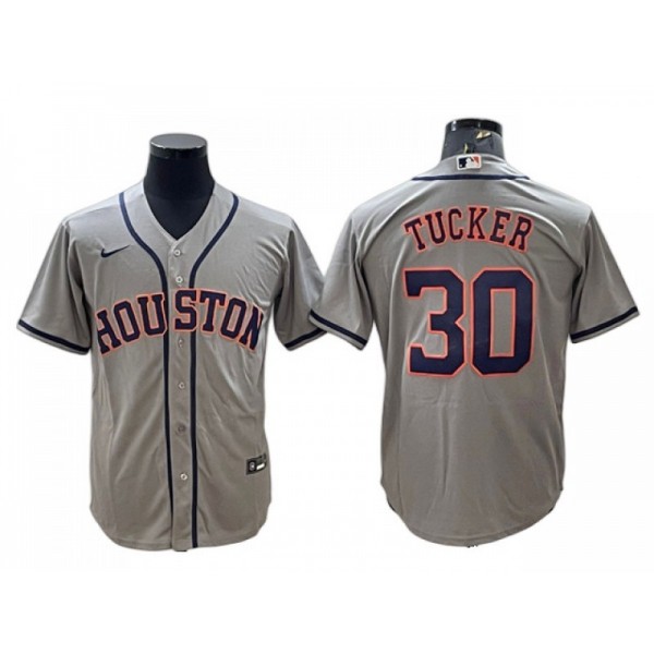 Houston Astros #30 Kyle Tucker Gray Road Cool Base Jersey