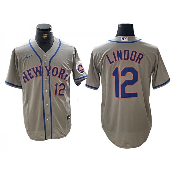 New York Mets #12 Francisco Lindor Gray Road Limited Jersey