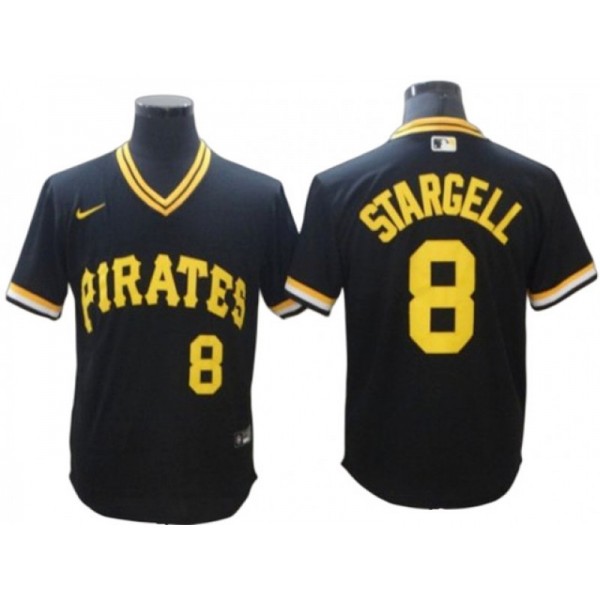 Pittsburgh Pirates #8 Willie Stargell Black Cooperstown Jersey