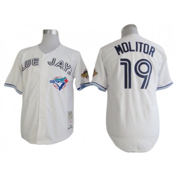 Toronto Blue Jays #19 Jose Bautista White 1993 Throwback Jersey