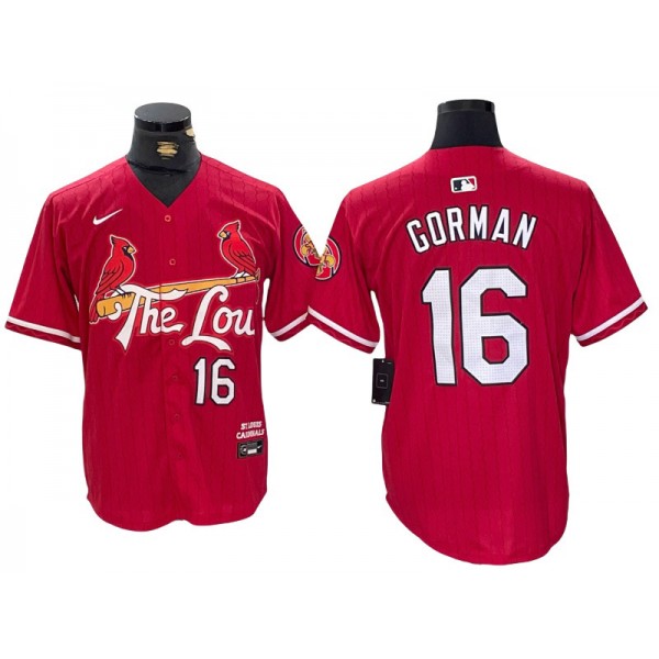 St. Louis Cardinals #16 Nolan Gorman Red 2024 City Connect Limited Jersey