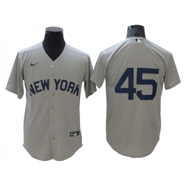 New York Yankees #45 Gerrit Cole Gray Cool Base Jersey