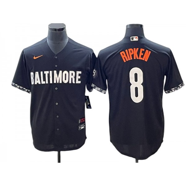 Baltimore Orioles #8 Cal Ripken Jr Black 2023 City Connect Jersey