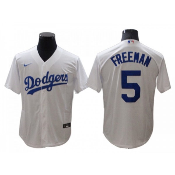 Los Angeles Dodgers #5 Freddie Freeman White Home Cool Base Jersey