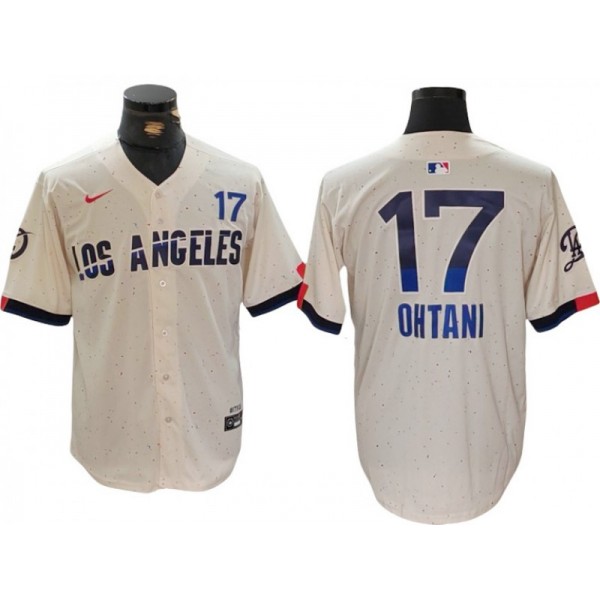 Los Angeles Dodgers #17 Shohei Ohtani Cream 2024 City Connect Limited Jersey