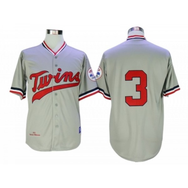 Minnesota Twins #3 Harmon Killebrew Gray 1972 Throwback Jersey