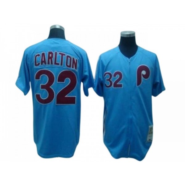 Philadelphia Phillies #32 Steve Carlton Light Blue 1980 Throwback Jersey