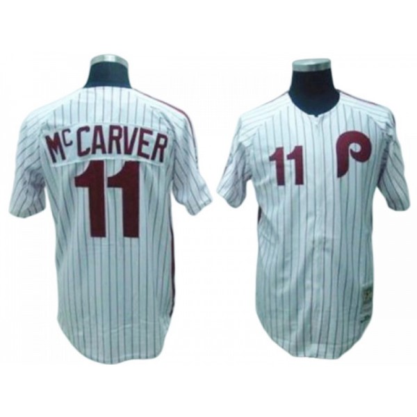 Philadelphia Phillies #11 Tim McCarver White 1976 Throwback Jersey