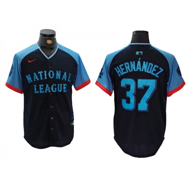 National League #37 Teoscar Hernandez Navy 2024 MLB All-Star Game Limited Jersey