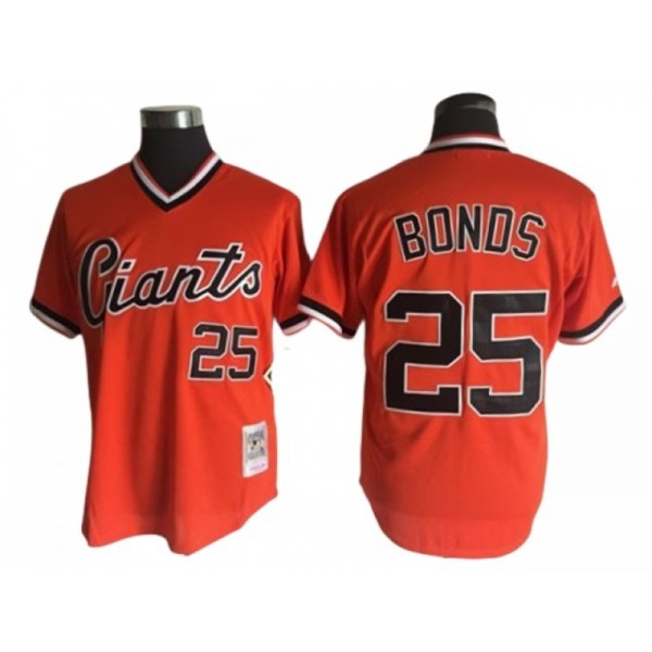 San Francisco Giants #25 Barry Bonds Orange Throwback Jersey