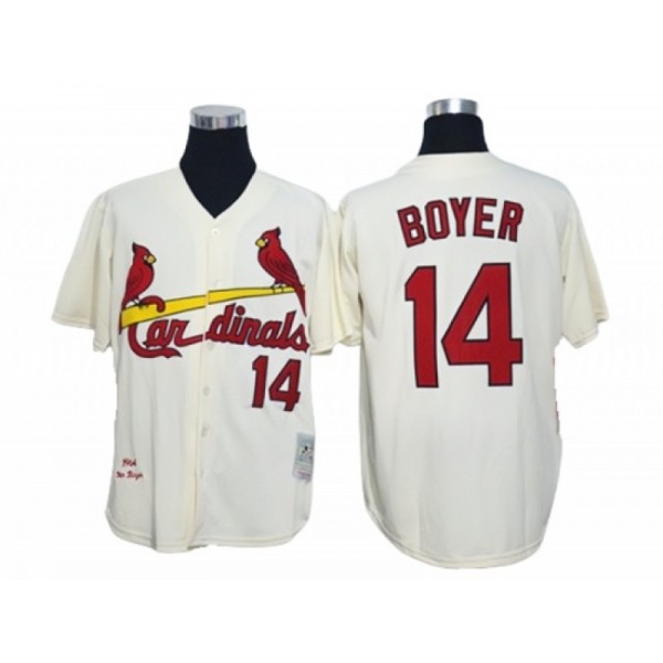 St. Louis Cardinals #14 Ken Boyer Cream 1964 Throwback Jersey