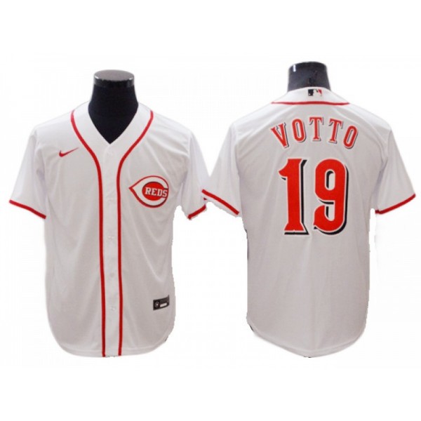 Cincinnati Reds #19 Joey Votto White Home Cool Base Jersey