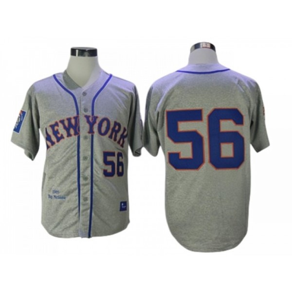 New York Mets #56 Tug McGraw Gray 1965 Throwback Jersey