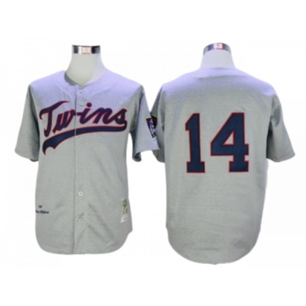 Minnesota Twins #14 Kent Hrbek Gray 1969 Throwback Jersey