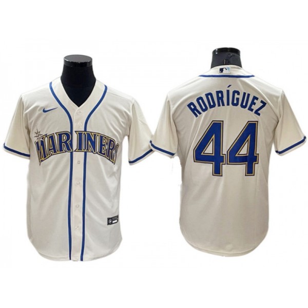 Seattle Mariners #44 Julio Rodriguez Cream Alternate Cool Base Jersey