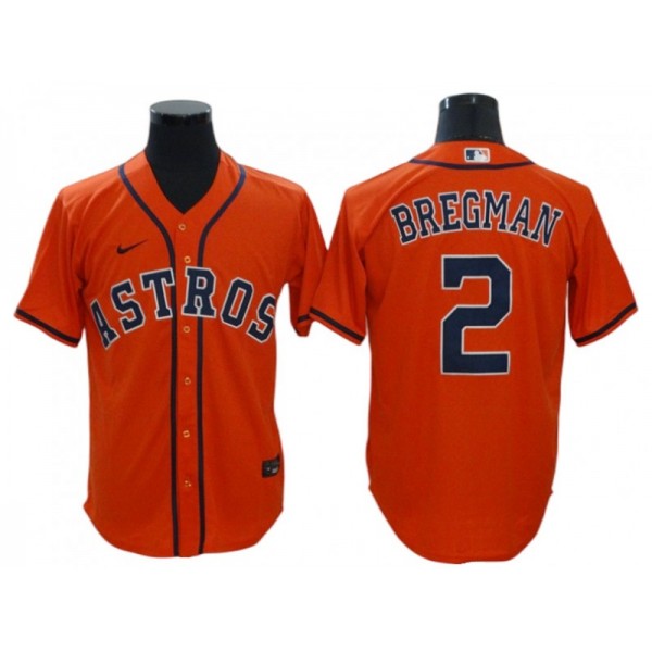 Houston Astros #2 Alex Bregman Orange Alternate Cool Base Jersey