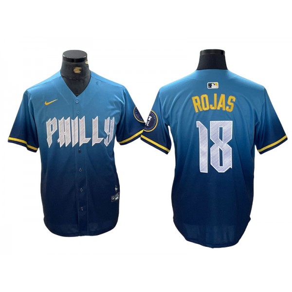 Philadelphia Phillies #18 Johan Rojas Blue 2024 City Connect Limited Jersey