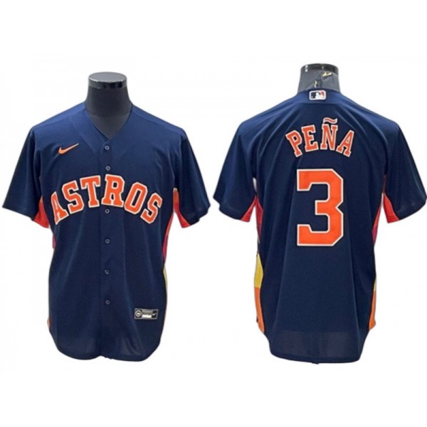 Houston Astros #3 Jeremy Pena Navy Alternate Cool Base Jersey