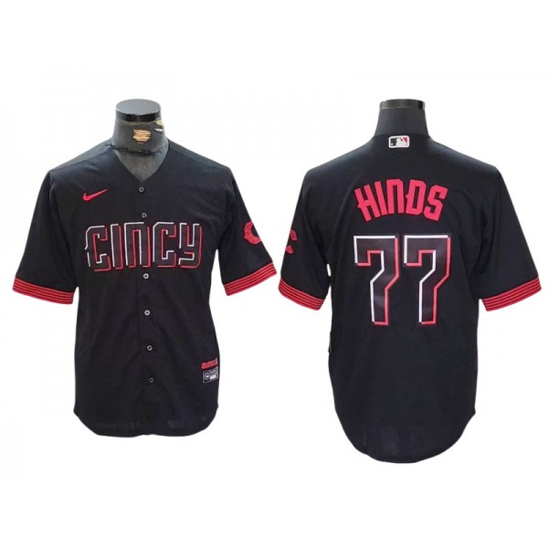 Cincinnati Reds #77 Rece Hinds Black 2023 City Connect Jersey